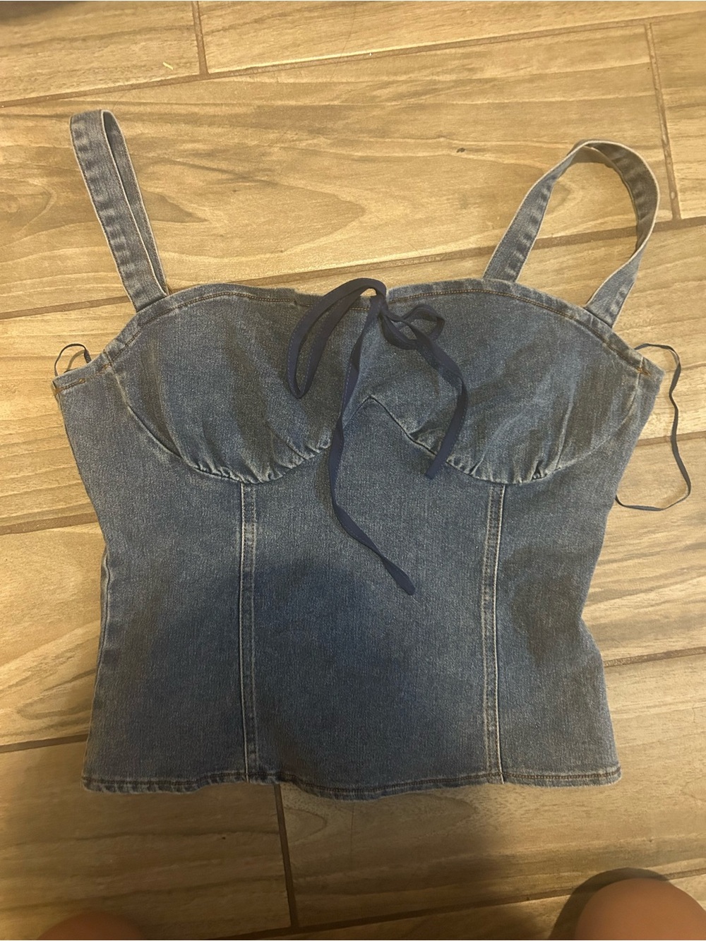 Denim Bustier Camisole Top - Blue